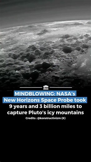 Barely Opinionated on Instagram: "Launched in 2006, New Horizons hurtled through space at record speeds, slingshotting past Jupiter for a boost before arriving at Pluto on July 14, 2015. After 9.5 years and 3 billion miles, it flew just 7,800 miles above the surface—closer than many satellites orbit Earth—snapping razor-sharp images of towering icy mountains up to 11,000 feet high, made of frozen water harder than rock at Pluto's -387°F temps. These majestic peaks, backlit by hazy skies, reveale