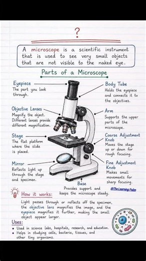 🔬 What is a Microscope?#Microscope #ScienceNote #Biology #Science #StudyNotes #Educationa#viral