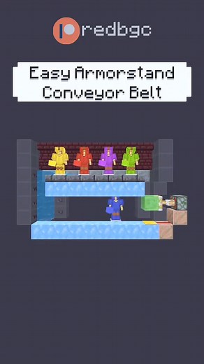 Easy Armorstand Conveyor Belt in #Minecraft! Download This builds at: Patreon.com/redbgc Resource Pack: RedRefinedRs #Redstone #minecraftmemes