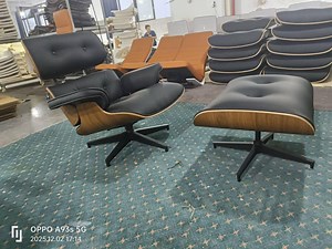 Eames Style Leather Lounge Chair and Ottoman - Walnut , Mid-century Modern - Etsy UK