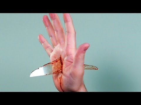 BROKEN GLASS IN HAND!