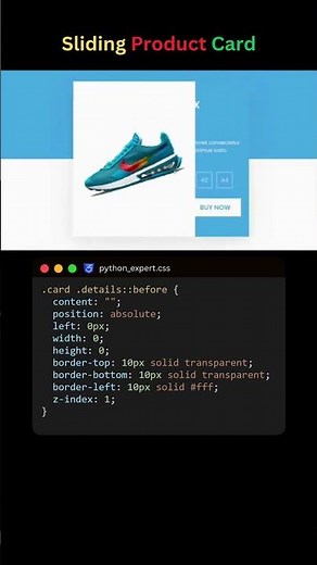 Sliding Product Card: Modern E‑Commerce UI in Pure CSS #coding #programming #products #python #viral