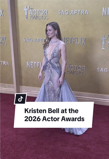 Kristen Bell arrives at the 2026 Actor Awards #sagawards #actorawards