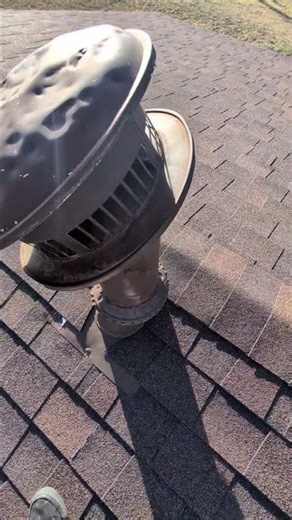 Loose and unsecured rain cap observed at the HVAC furnace flue vent. #homeinspection