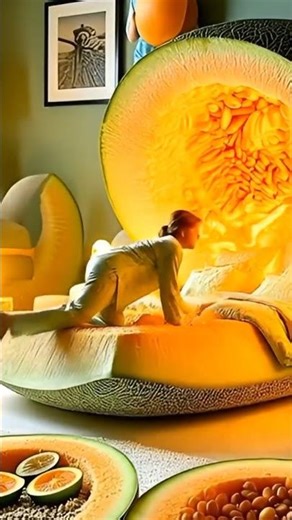 She Woke Up Inside a Giant Melon? 🍈😂 Melon Bed Will Blow Your Mind You Sleep in a Melon Bed Like