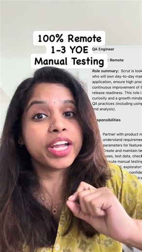 100% Remote Manual Testing job with learning scope in AI and Automation