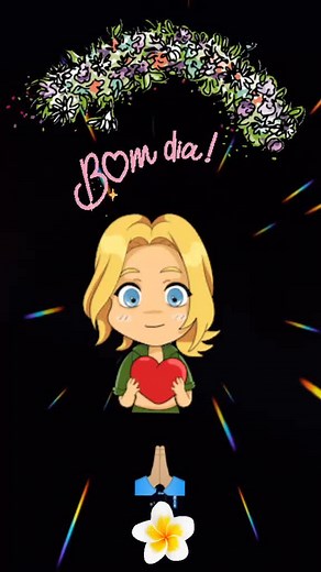 Animated Character Waving with Heart and Flowers