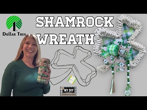 DOLLAR TREE SHAMROCK WREATH FORM | ST. PATRICK'S DAY WREATH | DOLLAR TREE DIY | ROPE WEAVING!