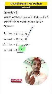 Mastering Python: NIELIT O Level M3-R5 MCQs Explained!