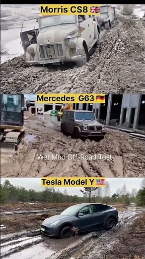 Tesla Y vs Mercedes G63 vs Morris CS8 ⚡️ Offroad Mud Test | Who Fails First? #suspensiontest