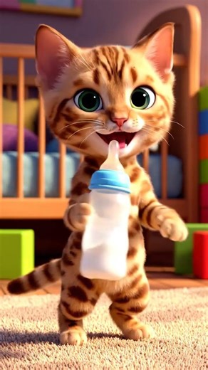 Cute Kittens Dancing with Milk Bottles! 🍼😹 #CatDance #CuteCats