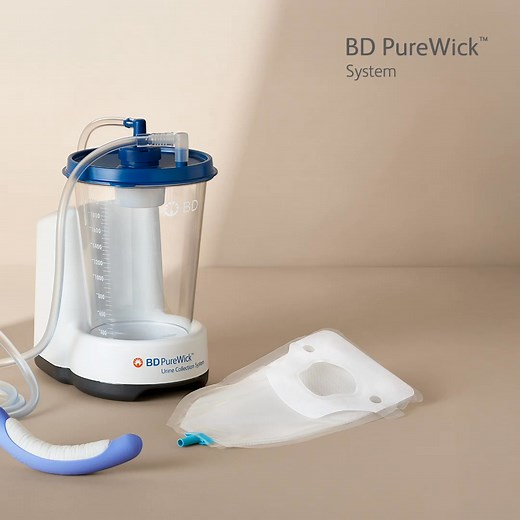 Discover PureWick™, the #1 external catheter brand used in hospitals.* Female Indications: The PureWick™ Flex Female External Catheter is intended for non-invasive urine output management in adult users with female anatomy, for conditions such as urinary incontinence. Contraindications: Users with urinary retention. Warnings: The PureWick™ Flex Female External Catheter is designed for single-use only. To avoid potential skin injury, never push or rub the product against the skin during placement