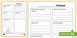 Volcano Fact File Template
