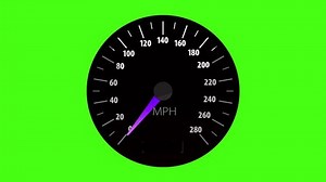 Car Speedometer Dashboard Green Screen 4K Car speed 0 to 280 MPH