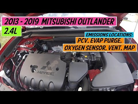 ⫷ Mitsubishi │ Outlander │ 2013 - 2019 │ Emissions Locations: PCV, EVAP, Oxygen Sensors, Map ⫸