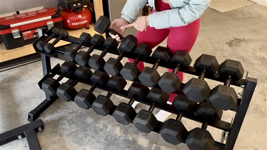 Watch Home Gym Dumbbell Set With Rack - Layout & Weights Overview on Amazon Live