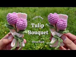 How To Crochet Mini Tulip Bouquet Flower 🌷 | Tulip Bouquet Crochet Tutorial | Beginners Friendly