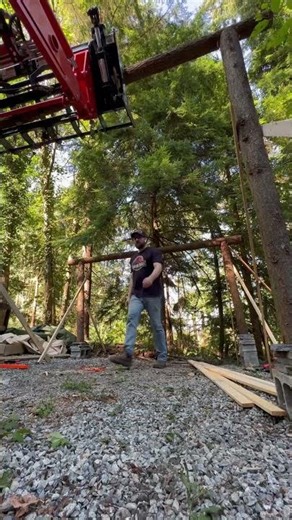 Quick walk through of my log lean-to shed build 🪵 #diy #logs #shed #fyp