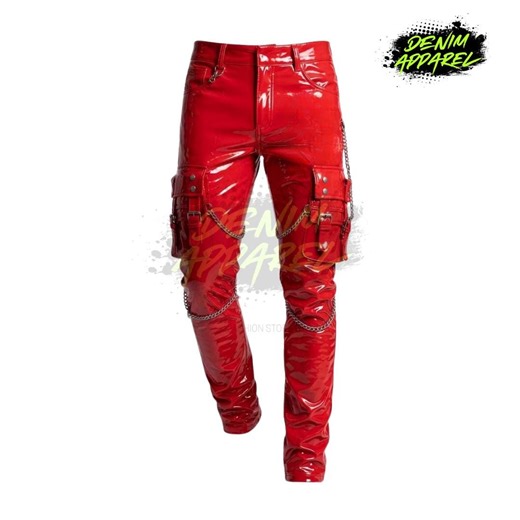 Glossy PVC Vinyl Cargo Pants, Y2K Techwear Chains, Goth Streetwear Trousers - Etsy