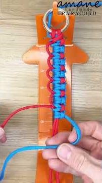 カウヒッチ平結びのパラコード編み方｜平編みをアレンジした存在感あるデザイン｜handmade.amane #パラコード #パラコード編み方 #パラコードクラフト #ハンドメイド #ハンドメイド動画