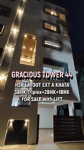 Gracious Tower No.44, A Brand New Premium Independent Building For Sale with a Lavish 3BHK Triplex Home with Central Lift for Own Use, plus 2 Units for Rental Income for sale in HSR Layout Extension, Haralur Road, Bangalore South. The Property has BBMP A E Khata, DC Conversion is Done and Loan Can be Availed From any Bank. For Sitevisit and Details Please Call/WhatsApp 9731450350. The building has a scope of Fetching Rental Income of Rs. 1,45,000/- Per Month, Presently 2BHK Rented out for Rs.37,