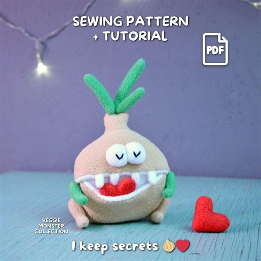 Onion Monster Sewing Pattern PDF. Veggie Plush Toy With Pocket Mouth. Easy Soft Toy Pattern - Etsy