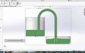 画两个水杯，用Flow Simulation模拟虹吸效应