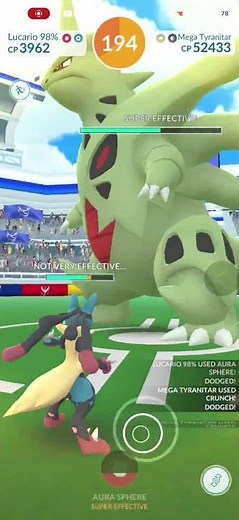 Solo Mega Tyranitar! LETS GO!