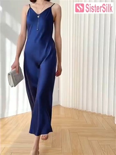 Women's 100% Silk Charmeuse Slip Dress Bias Cut #silkclothing #silkmaterial #silksleepwear #silkrobe