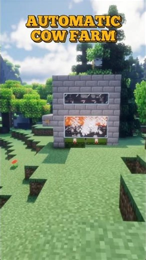 Semi - Auto Cow Farm | Easy Survival Build #shorts #minecraftshorts