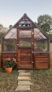 1.1K views · 90 reactions | Here’s a peek into a gorgeous 8x20 Yoder Brown with Gray Trim! If you’d like to see more on Monday, including the options this one has…comment below! ❤️ | Yoderbilt Greenhouses | Facebook