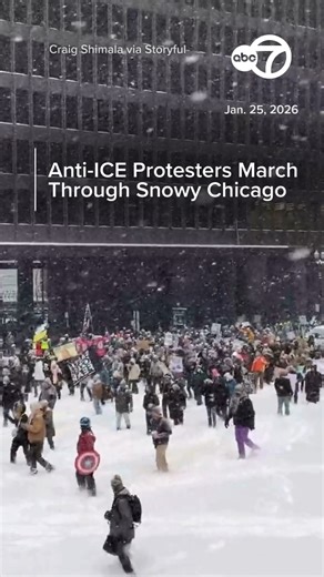 “Thousands” of people marched through the snowy streets of Chicago on Sunday, January 25, to protest US Immigration and Customs Enforcement (ICE), one day after the fatal shooting of Alex Pretti, according to local media. Footage filmed by Craig Shimala shows protesters trudging through the wintry weather on Sunday. | ABC 7 Chicago