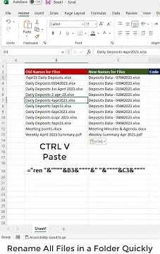 Rename all files in a folder quickly