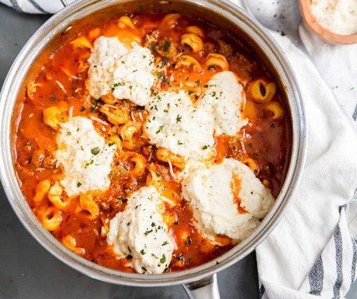 30 Minute Tortellini Skillet Lasagna