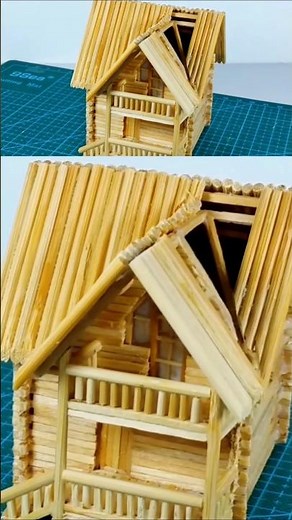 how to build a tiny matchsticks house diy crafts #diy #woodworking #satisfying