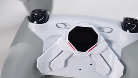 eXtremeRate SPARK Back Paddles Kit for PS5 Controller BDM-030 040 050 Models, OLED Display Clicky Trigger Stops Ergonomic Rubberized Grips Remappable 4 Back Buttons Set - Clear Black