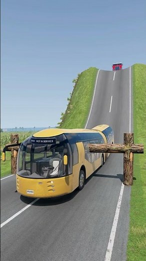 Colourful City Busses & Capsule Bus vs Logs Trap - BeamNG.Drive