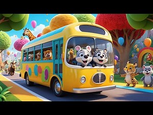 Wheels on the Bus Animals A Zoo Adventure Ride | Fun Kids Nursery Rhyme | Toddler Sing-Along Song