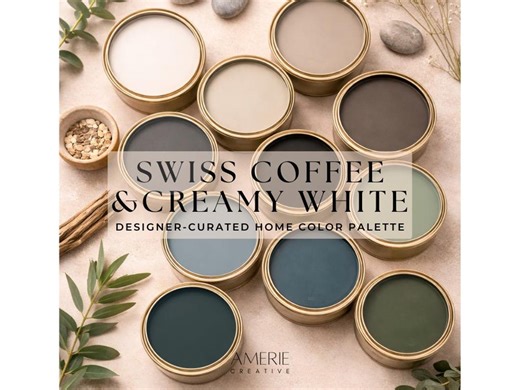 Swiss Coffee Benjamin Moore Creamy White Whole House Paint Color Palette Earthy Warm Neutral Paint Color 2026 - Etsy UK