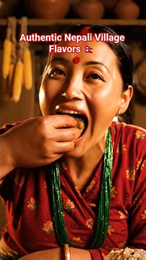 Nepali Lady Eating Gundruk Dhido | Authentic Village Food 🇳🇵 #shortsfeed #nepaliculture