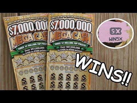 2 NICE WINS IN A ROW!! $7,000,000 "MEGA CASH" LOTTERY TICKET SCRATCH OFF!!