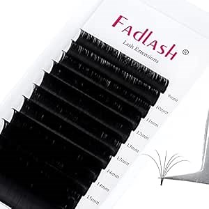 Mega Volume Lash Extensions 0.03-0.10mm C D CC DD L Curl 8-30mm Length Easy Fan Volume Lashes Self Fanning Eyelash Extensions 2D-20D (0.03-CC, 9-17mm Mix)