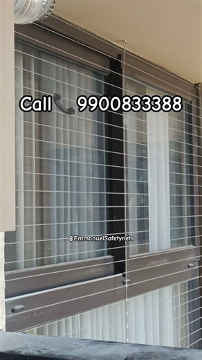 Invisible grill for balcony 😱 Bengaluru&Hyderabad,Grill design|Call📞9900833388, #emmanuelsafetynets