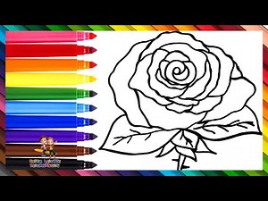 Drawing and coloring a rose 🌹🌈 Drawings for children