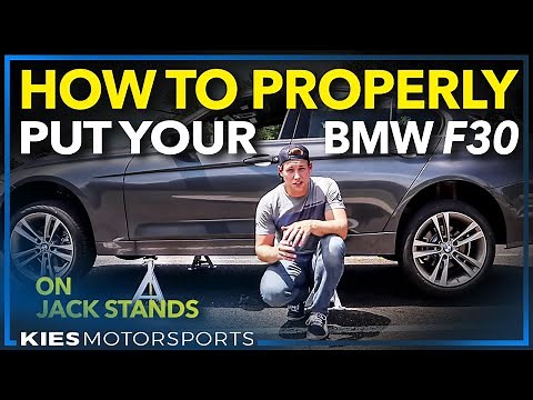 How to properly put an F30 | F3x BMW on Jack Stands (Sorry for the wind noise)