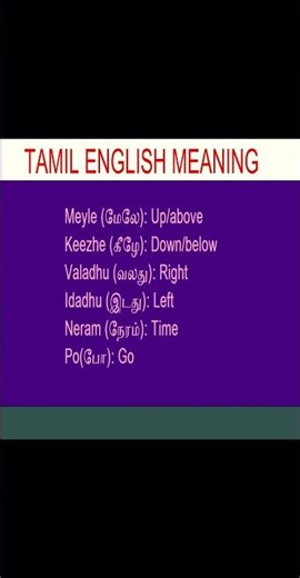 English to Tamil