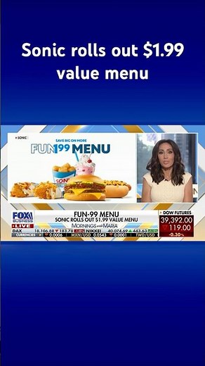 Fast-food value deal battle expands as Sonic rolls out a $1.99 menu #shorts