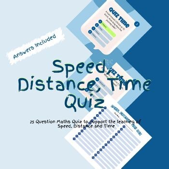 Maths Speed Distance and Time Quiz Game Activity