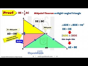 Midpoint theorem on right triangle with its proof, The median to hypotenuse, Finding the centroid