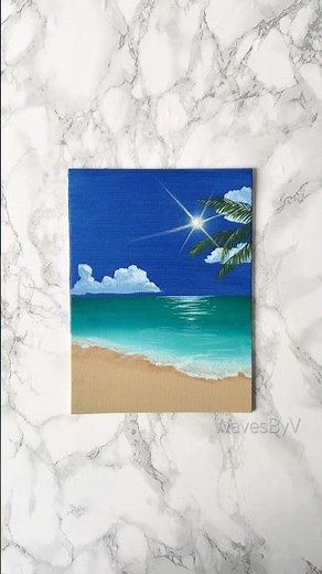 "Light on the Horizon" Easy Painting Idea for Beginners #art #paintingidea #canvas